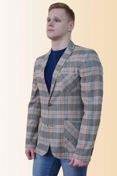 Пиджак из льна в casual стиле с накладными карманами DOMINION 4390D 6C20-P49 176 светло-серый - фото 1