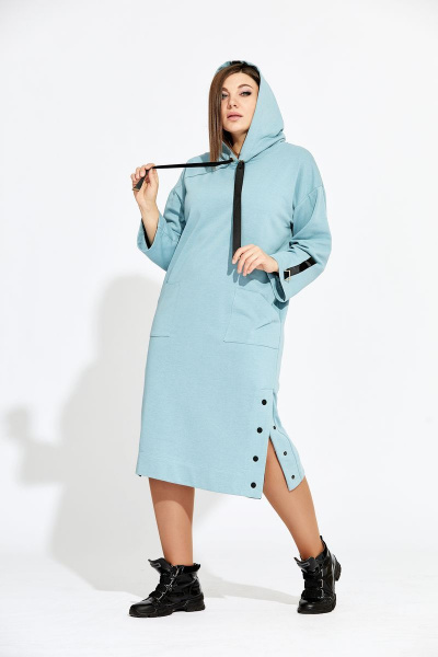 Платье BegiModa 1003 бирюзовый - фото 2