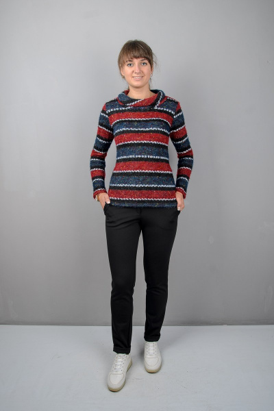 Джемпер классический прямой силуэт из трикотажа с воротником-хомутом Mita ЖМ965а - фото 2