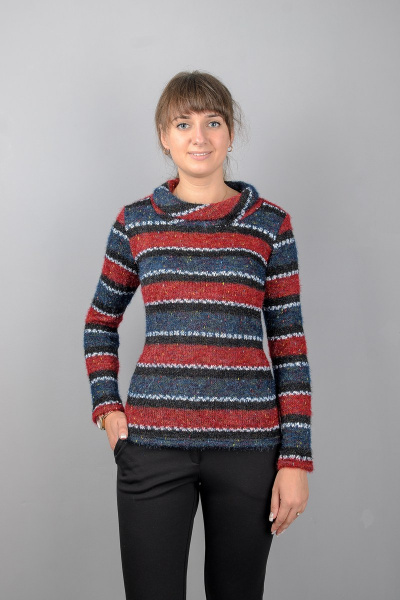 Джемпер классический прямой силуэт из трикотажа с воротником-хомутом Mita ЖМ965а - фото 1