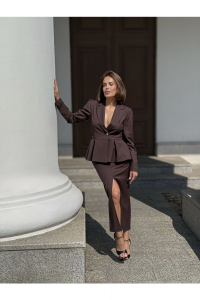 Жакет THE.WOMAN 0285-1 шоколад - фото 5