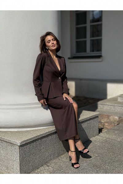 Жакет THE.WOMAN 0285-1 шоколад - фото 4