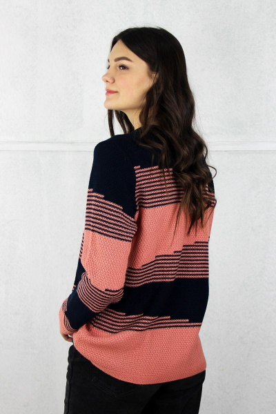 Джемпер полурегулярный с круглым вырезом и бейкой, длина 70,5 см Полесье С1803-20 0С2187-Д43 158,164 матросский_синий - фото 4