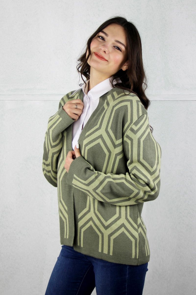 Жакет демисезонный из трикотажа и хлопка с длинным рукавом Полесье С2453-20 0С2102-Д43 158,164 русалка - фото 3