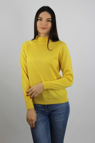 Демисезонный вязаный свитер с регланом и ластичным воротником Полесье С3316-15 5С1754-Д43 170,176 желтая_примула - фото 1