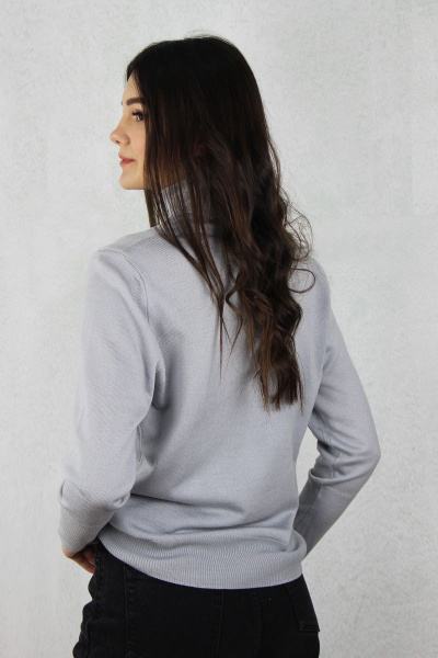 Демисезонный вязаный серый свитер полуприлегающего силуэта Полесье С3571-20 0С2128-Д43 158,164 ангора - фото 4
