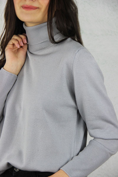 Демисезонный вязаный серый свитер полуприлегающего силуэта Полесье С3571-20 0С2128-Д43 158,164 ангора - фото 3