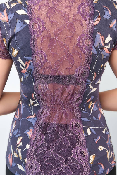 Майка La rouge 2915 фиолетовый-(цветы) - фото 6