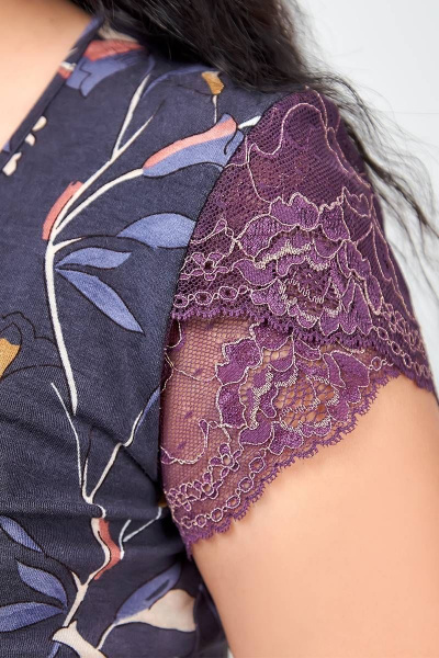 Майка La rouge 2915 фиолетовый-(цветы) - фото 5