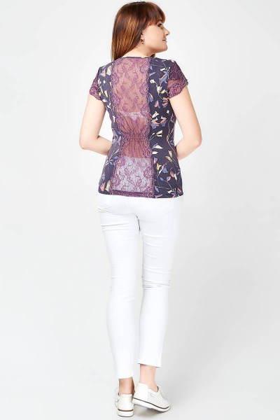 Майка La rouge 2915 фиолетовый-(цветы) - фото 4