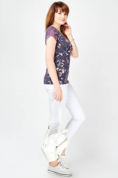 Майка La rouge 2915 фиолетовый-(цветы) - фото 3