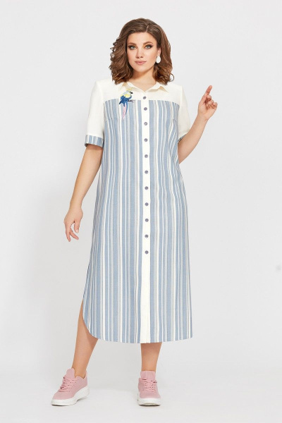 Платье Mubliz 226 голубой+серый - фото 1