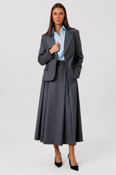 Блуза, жакет, юбка Ларс Стиль 1132/1 серо-графитовый - фото 1