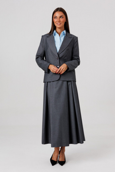 Блуза, жакет, юбка Ларс Стиль 1132/1 серо-графитовый - фото 2