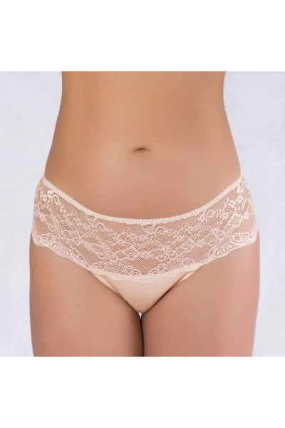 Трусы из хлопкового трикотажа с кружевной отделкой Verally 1040-3 жасмин - фото 1