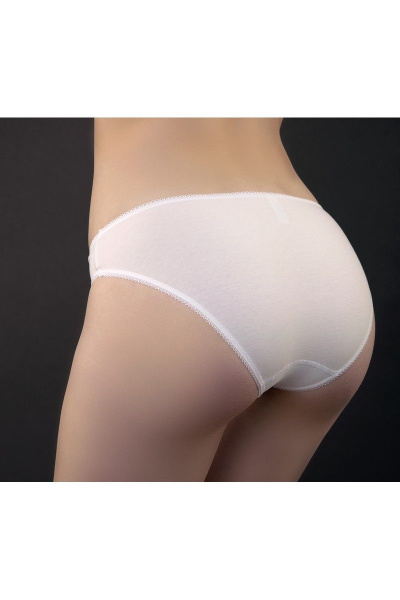 Трусы из хлопка с кружевной отделкой из эластичного трикотажа Verally 1064-1 белый - фото 3