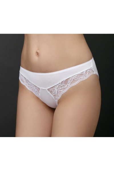 Трусы из хлопка и кружева из эластичного трикотажа Verally 1066-1 белый - фото 1