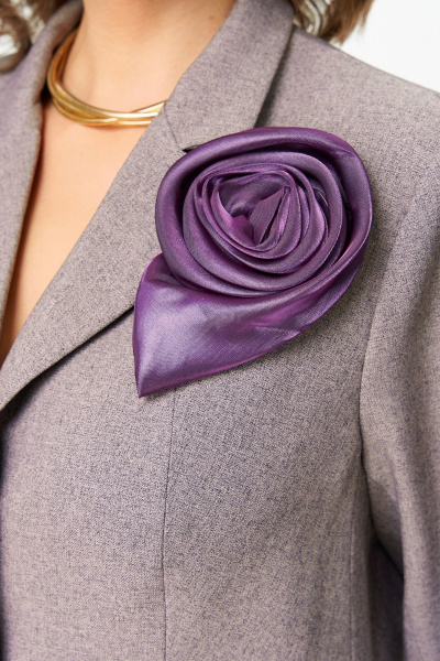 Брюки, жакет Alani Collection 2188/1 серо-коричневый - фото 10