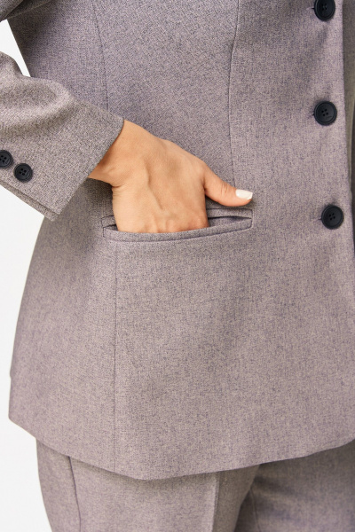 Брюки, жакет Alani Collection 2188/1 серо-коричневый - фото 9