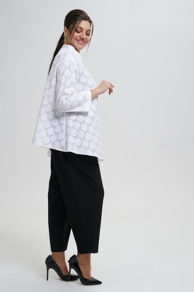 Блуза, брюки Alani Collection 2303 молоко-черный - фото 11