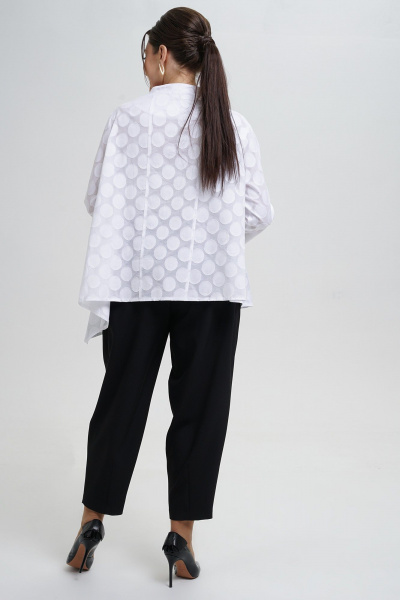 Блуза, брюки Alani Collection 2303 молоко-черный - фото 10