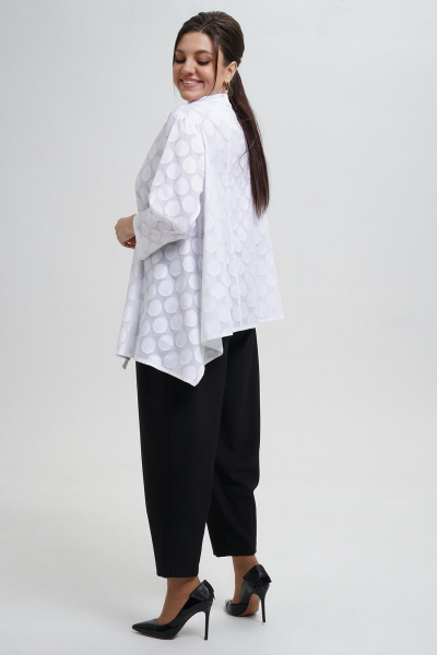 Блуза, брюки Alani Collection 2303 молоко-черный - фото 9
