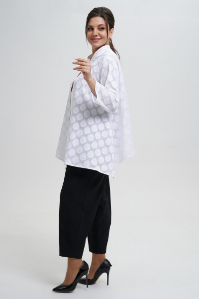 Блуза, брюки Alani Collection 2303 молоко-черный - фото 8