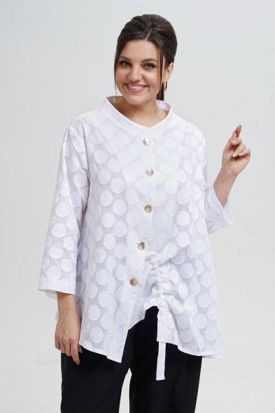 Блуза, брюки Alani Collection 2303 молоко-черный - фото 3