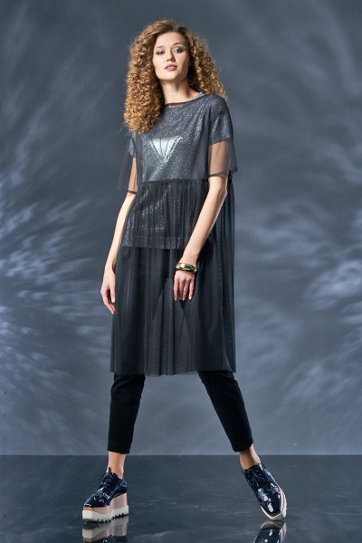 Топ Barbara Geratti С1158BG серый/черный - фото 1