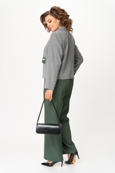 Брюки, жакет Aira Style 24240 серо-зеленый - фото 6