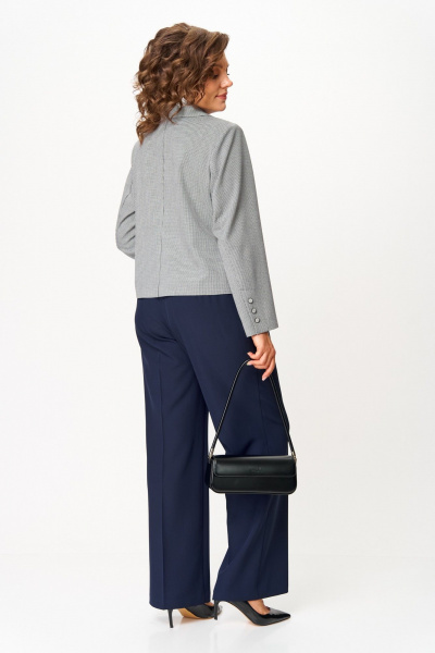 Брюки, жакет Aira Style 24240 серо-синий - фото 6