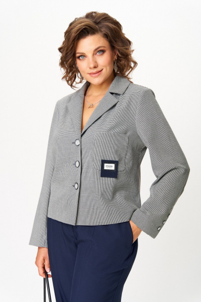 Брюки, жакет Aira Style 24240 серо-синий - фото 2