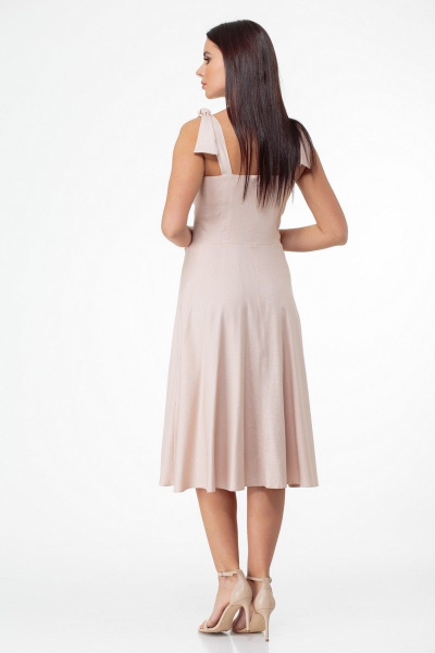 Платье-сарафан из пастельно-розовых тканей с кружевной отделкой Anelli 847 нюд - фото 5