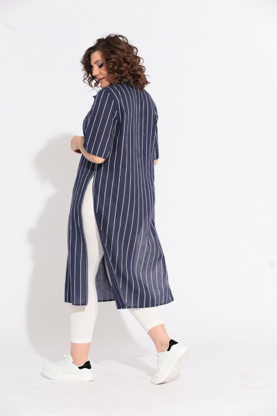 Блуза, брюки Anastasia 594 синий,молочный - фото 6