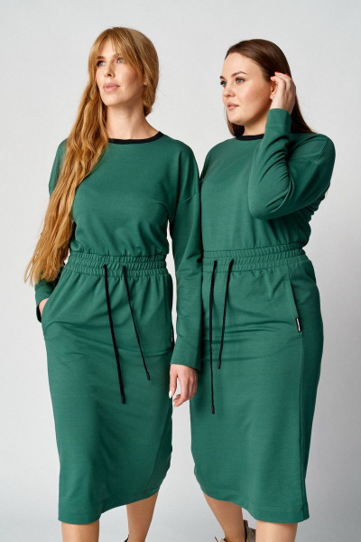 Платье спортивное женское трикотаж из луerseys с кулисой Almirastyle 101 зеленый - фото 1