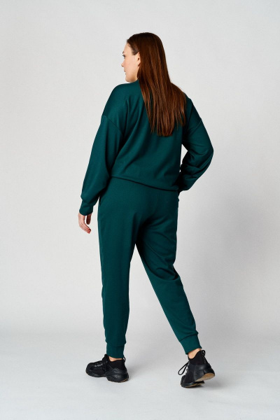 Зеленый спортивный костюм из трикотажа: бомбер и брюки Almirastyle 102 зеленый - фото 4