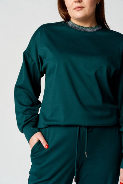 Зеленый спортивный костюм из трикотажа: бомбер и брюки Almirastyle 102 зеленый - фото 3