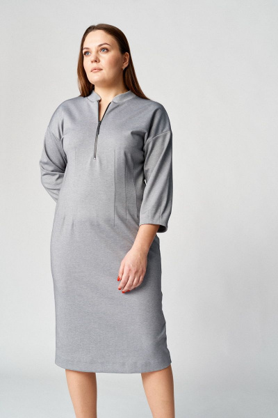 Платье демисезонное женское с вытачками и молнией Almirastyle 107 серый - фото 2