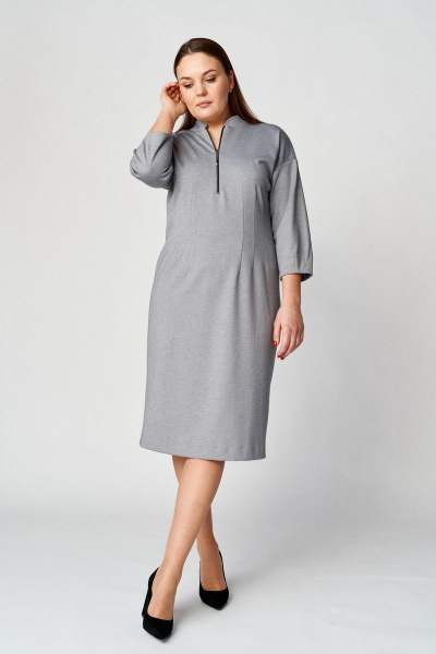 Платье демисезонное женское с вытачками и молнией Almirastyle 107 серый - фото 1