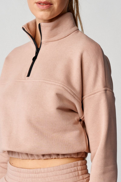 Розовый костюм из трикотажа: бомбер и брюки-бананы Almirastyle 109 пудра - фото 5