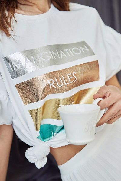 Блуза ELLETTO 3475 белый - фото 3