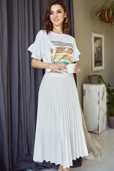 Блуза ELLETTO 3475 белый - фото 2