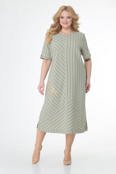 Платье Karina deLux B-287 хаки-белый - фото 1