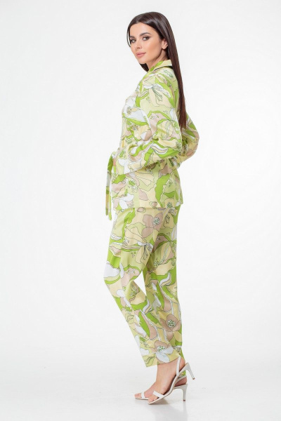 Бежевый текстильный костюм из вискозы и шелка Anelli 870 зеленые_тона - фото 9