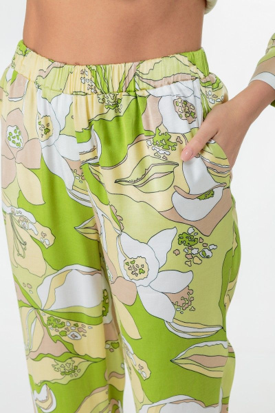 Бежевый текстильный костюм из вискозы и шелка Anelli 870 зеленые_тона - фото 5