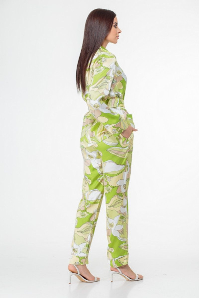 Бежевый текстильный костюм из вискозы и шелка Anelli 870 зеленые_тона - фото 2