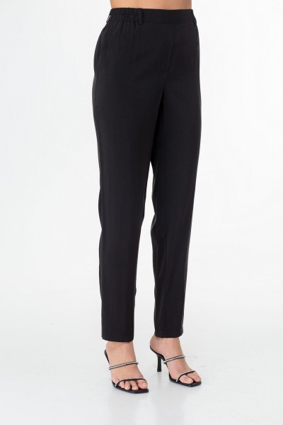 Элегантный сафари стиль блуза и брюки из текстиля Anelli 875 черный - фото 6