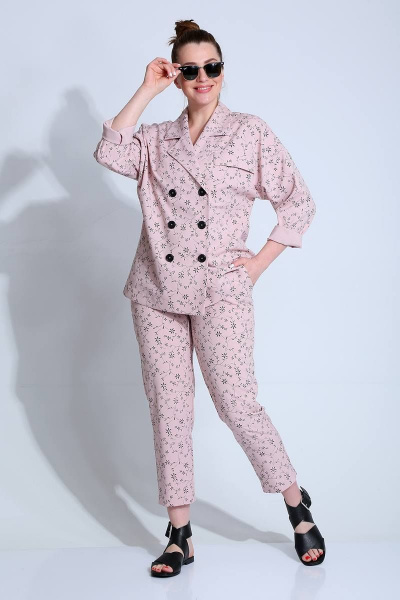 Брюки, жакет Liona Style 789 розовый - фото 1