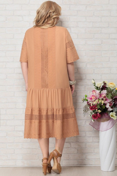 Платье Aira Style 808 молочный-шоколад - фото 2