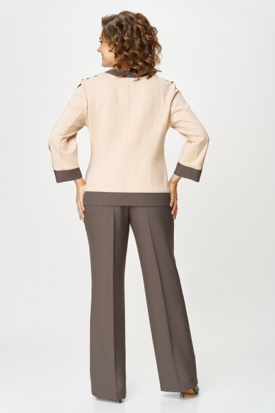 Брюки, жакет Aira Style 24232 бежево-коричневый - фото 9